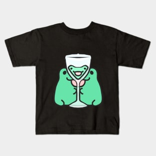 Froggy looking through a glass Kids T-Shirt